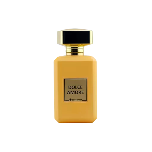 Perfume bottle labeled 'Dolce Amore' on a white background